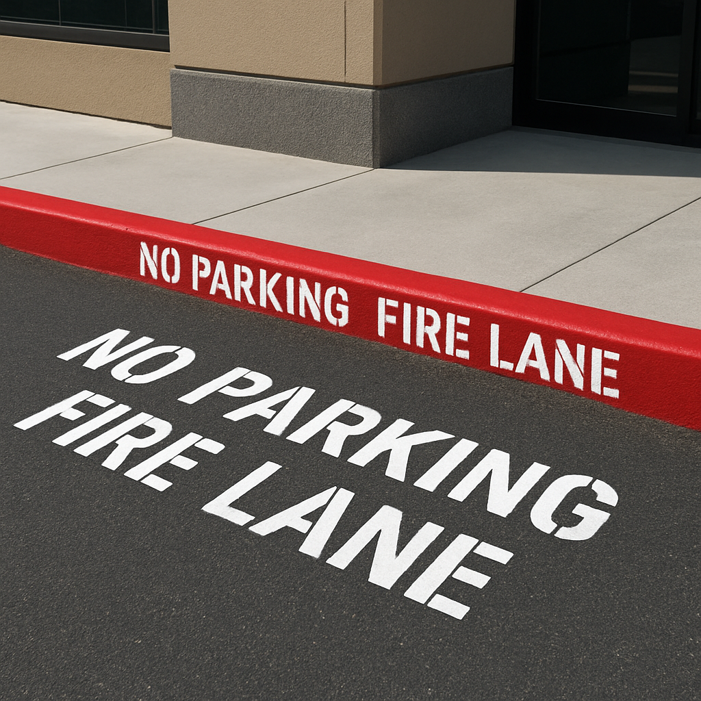 Fire Lane Painting after